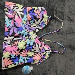 NWT Decree Women's Floral Tankini Top Large Summer Pool Beach Cruise Vacation